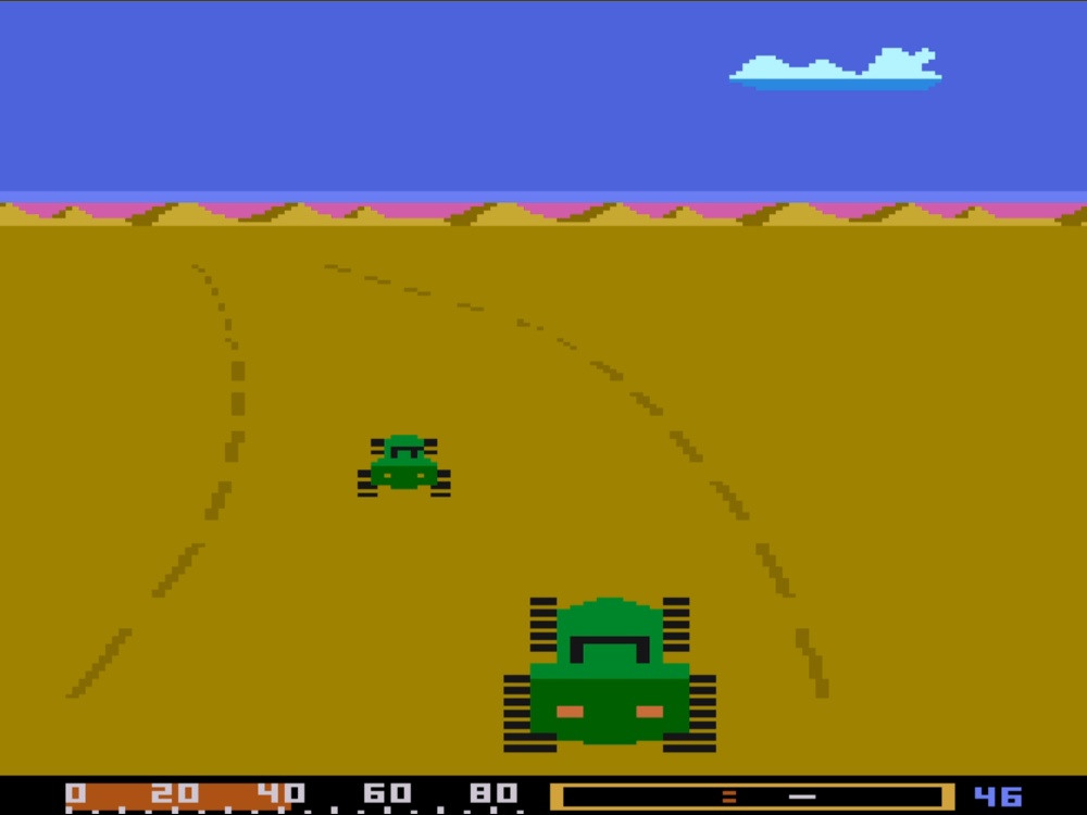 Gameplay of Baja Buggies for Atari 8 Bit